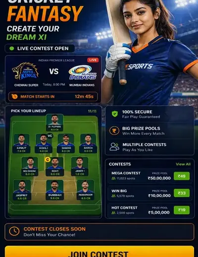 Sky444 (sky 444) fantasy cricket & matchday visual 3